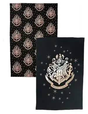Harry Potter Gold Hogwarts Twin Pack Tea Towel