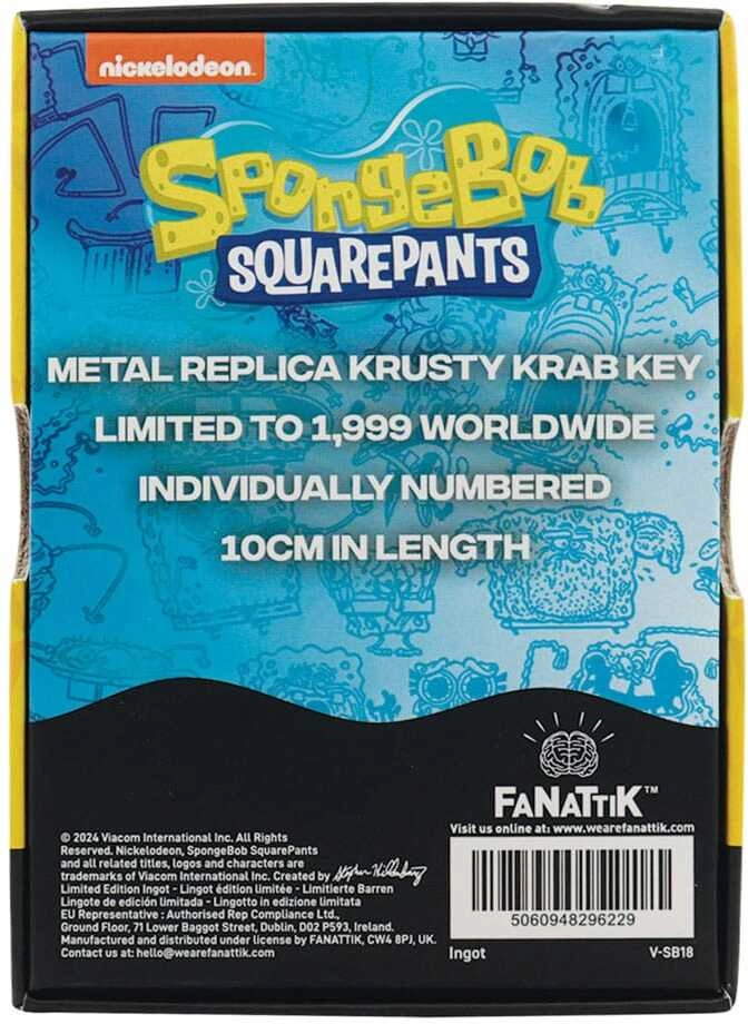 SpongeBob SquarePants 24k Gold Plated Replica Krusty Krab Key