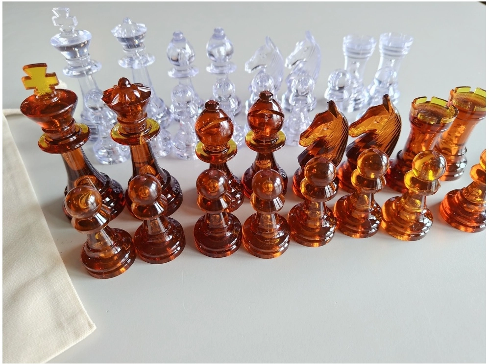 Schachfiguren Bernstein Design - 95mm (B-Qualität / Auslaufmodell)