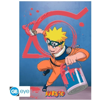 NARUTO - Poster Chibi 52x38 - Naruto & Konoha emblem 