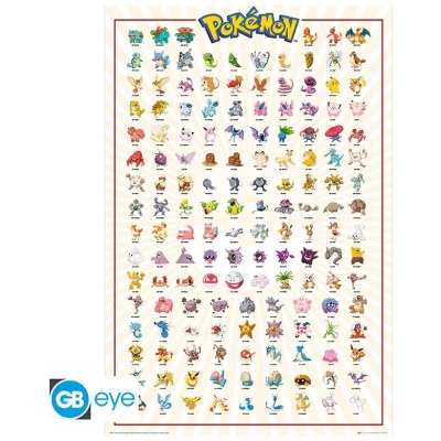 POKEMON - Poster Maxi 91.5x61 - Kanto 151 French