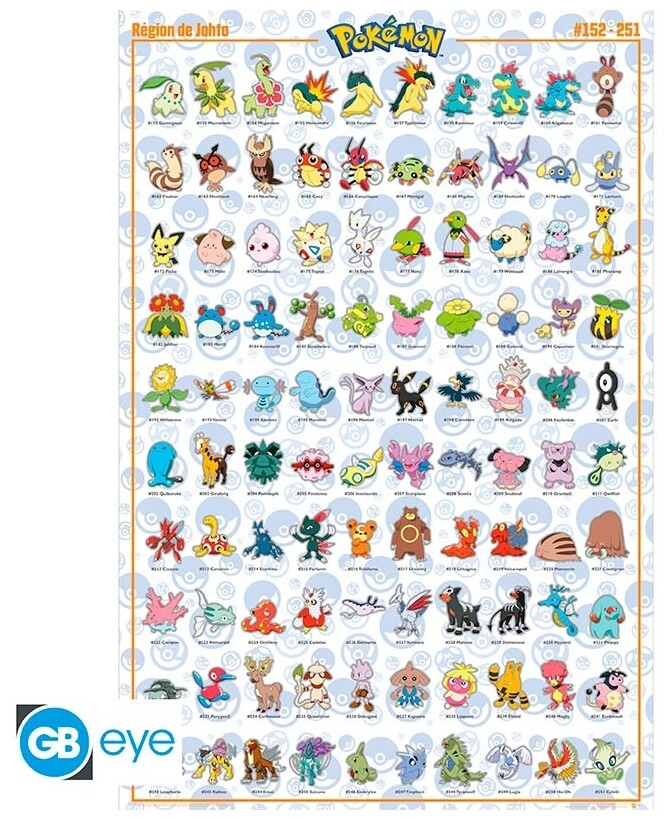 POKEMON - Poster Maxi 91.5x61 - Johto French