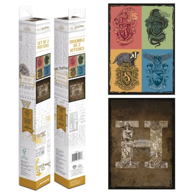 Harry Potter (Crests & Hogwarts) Boxed Poster Set