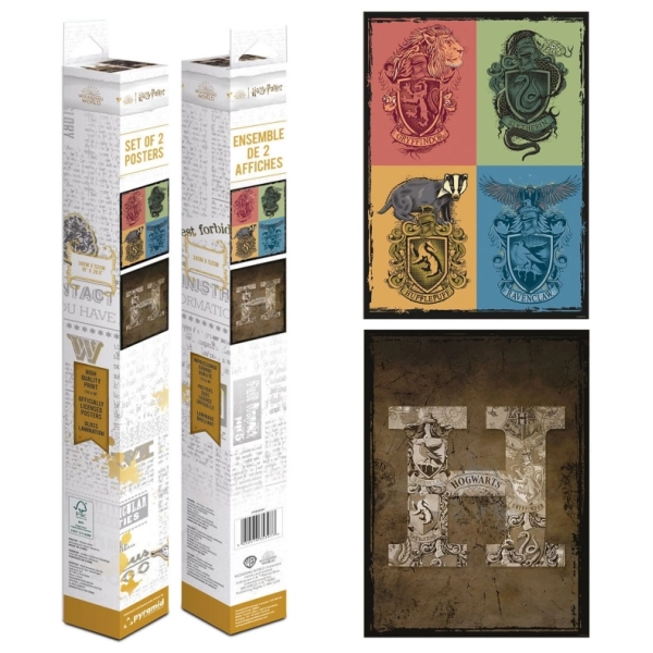 Harry Potter (Crests & Hogwarts) Boxed Poster Set
