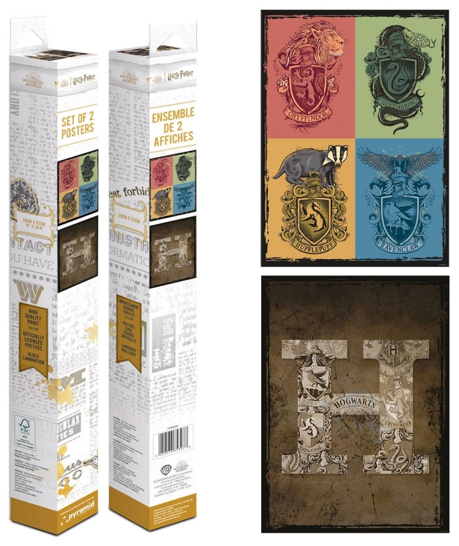 Harry Potter (Crests & Hogwarts) Boxed Poster Set