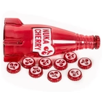 Fallout "Nuka Cola Cherry" Glass Bottle and Caps