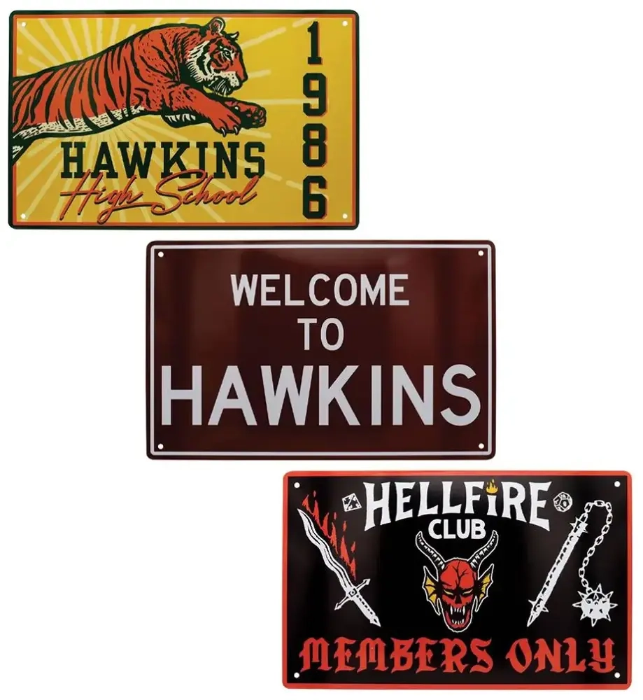 Stranger Things Set of 3 Tin Signs