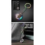 Mini Metal Dice Set Keychain Iridescence