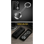 Mini Metal Dice Set Keychain Silver
