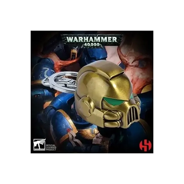 Space Marine MKVII Helmet Gold Keychain - Warhammer 40K