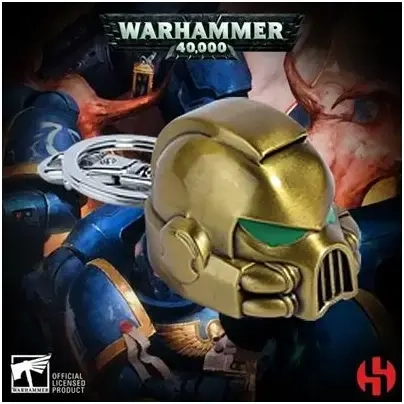 Space Marine MKVII Helmet Gold Keychain - Warhammer 40K