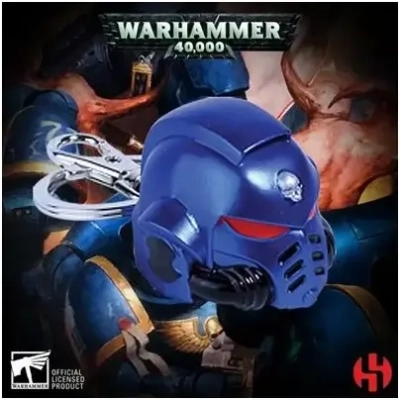 Primaris Space Marine Ultra Marines Helmet Keychain - Warhammer 40K