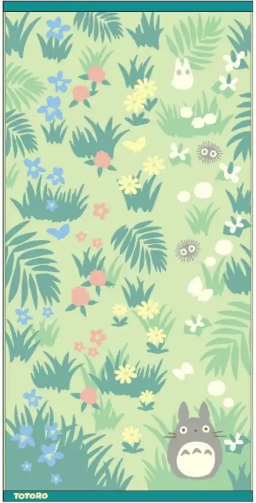 Large Bath Towel Totoro & Butterfly 60x120 cm - My Neighbor Totoro
