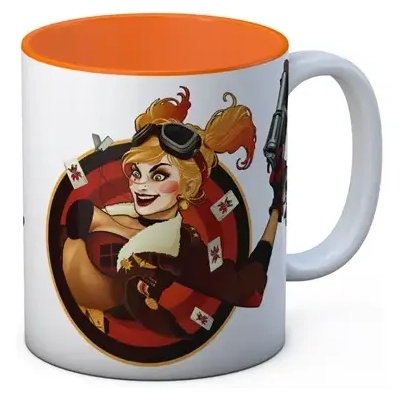 Harley Quinn Gun White-Orange Ceramic Mug Dc Universe