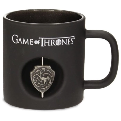 Targaryen 3D Rotating Emblem Black Glass Mug Game Of Thrones