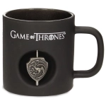 Targaryen 3D Rotating Emblem Black Glass Mug Game Of Thrones