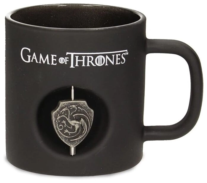 Targaryen 3D Rotating Emblem Black Glass Mug Game Of Thrones