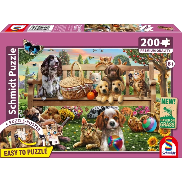 Gartenpicknick für Hund und Katze