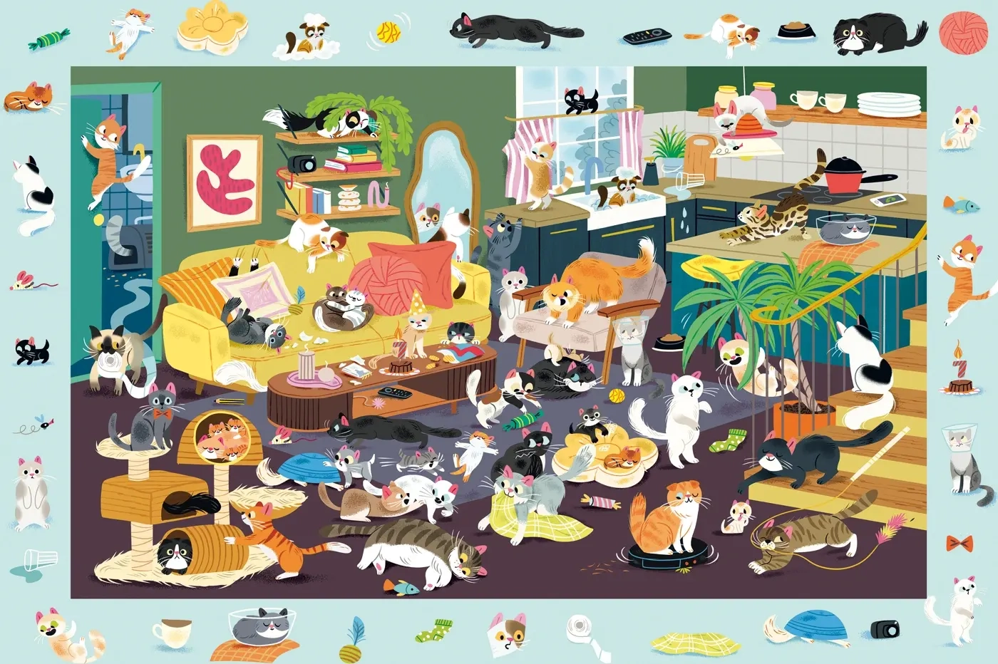Lustiges Katzen-Gewimmel