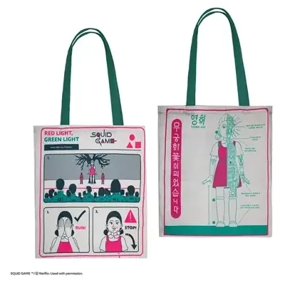 Tote Bag Young-hee Blue Print - Squid Game