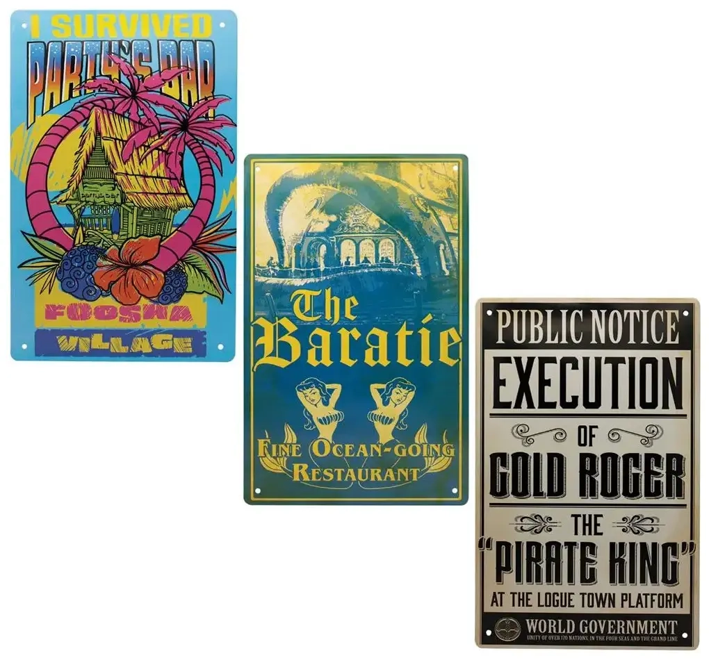 One Piece Set of 3 Tin Signs