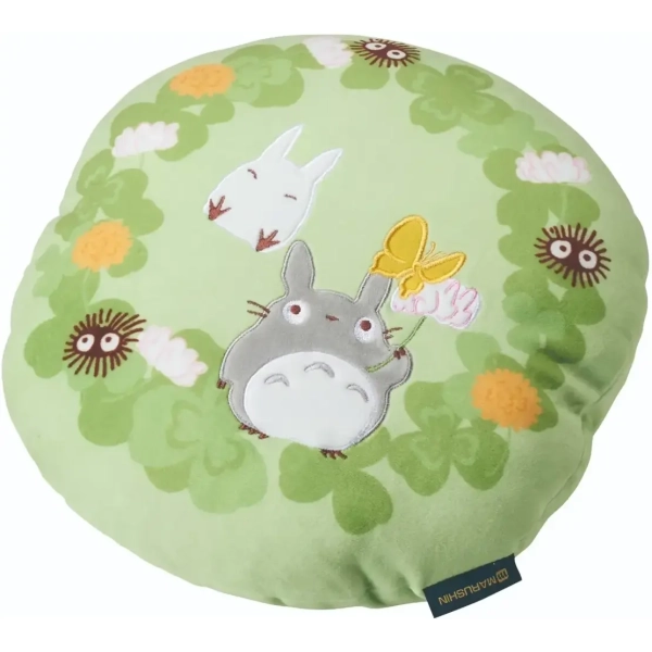 My Neighbor Totoro Marushin Mochi Mochi Cushion Totoro Clovers and Flowers