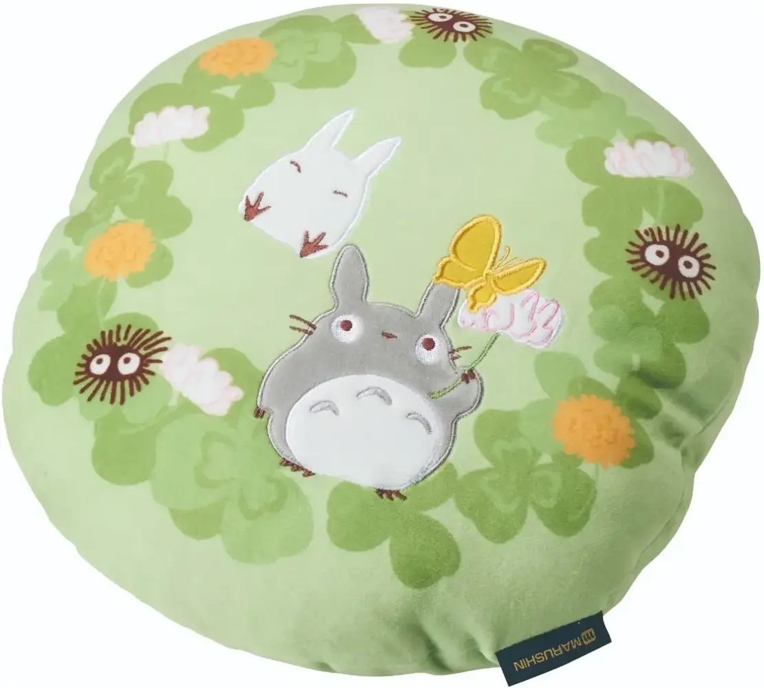 My Neighbor Totoro Marushin Mochi Mochi Cushion Totoro Clovers and Flowers