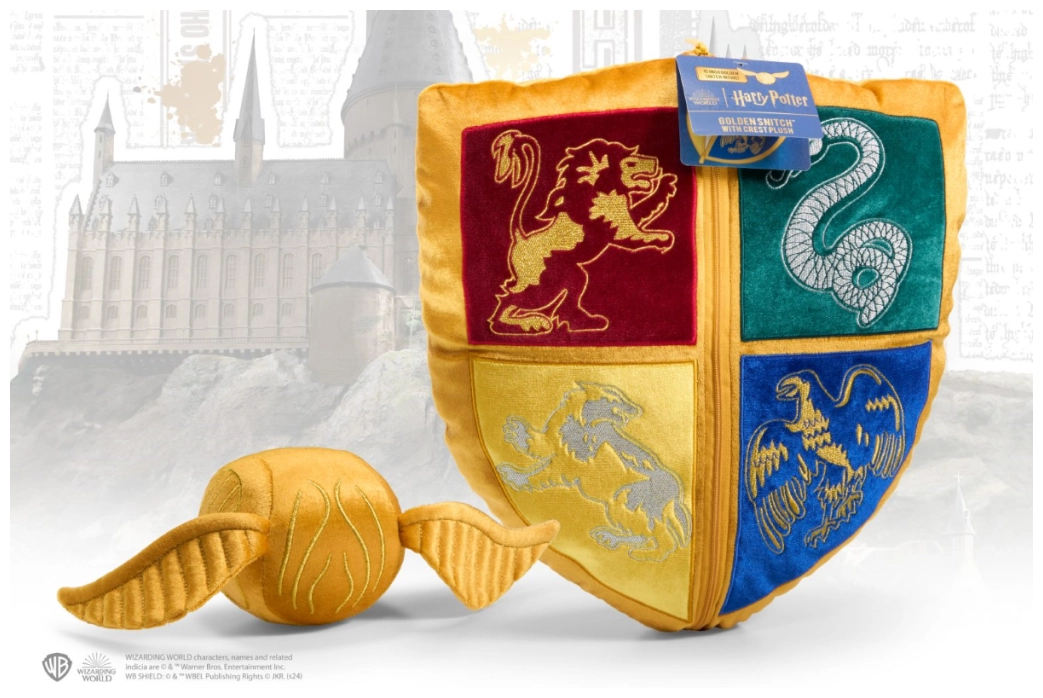 Harry Potter - Hogwarts Crest and Golden Snitch Plush