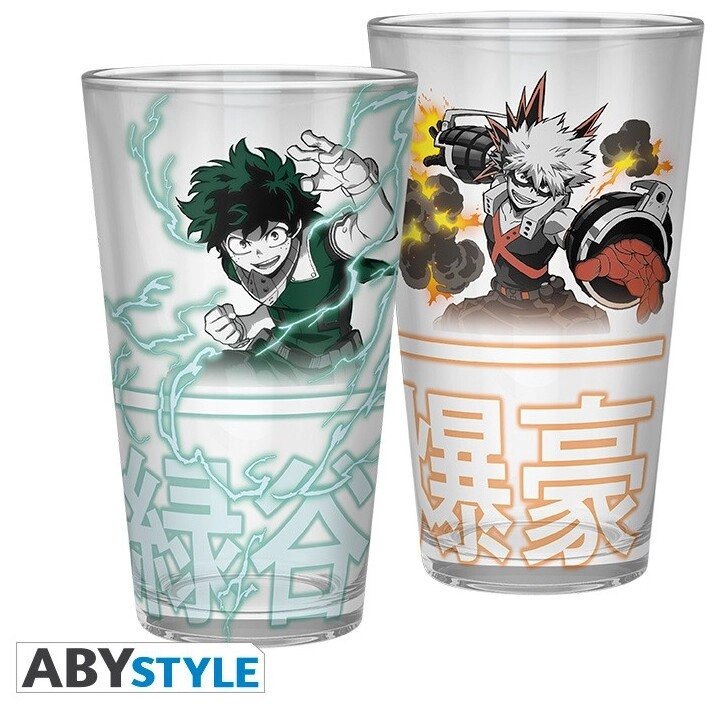 MY HERO ACADEMIA - Large Glass - 400ml - Izuku & Bakugo
