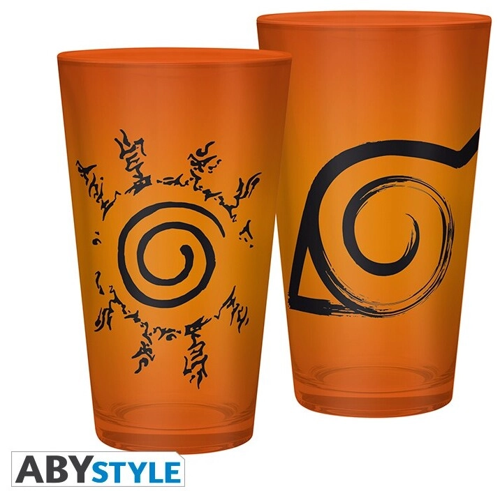 NARUTO SHIPPUDEN - Large Glass - 400ml - Konoha & Seal