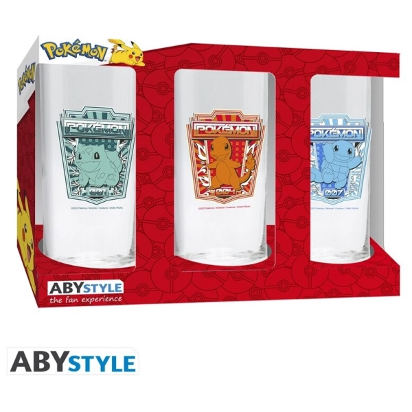 POKEMON - 3 glass set