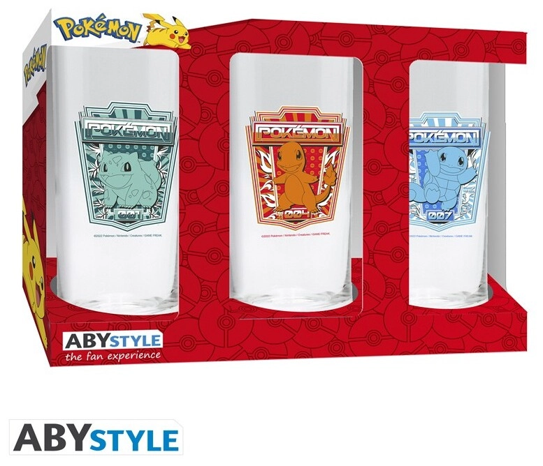 POKEMON - 3 glass set