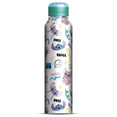 Lilo & Stitch (You'Re My Fave) Stitch & Angel Slim Metal Drinks Bottle