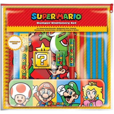 Super Mario (Core Colour Block) Bumper Stationery Set