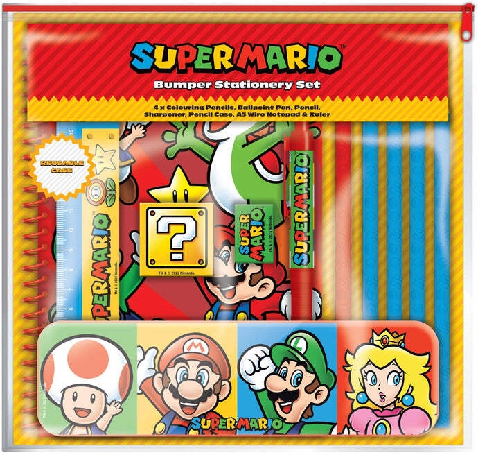 Super Mario (Core Colour Block) Bumper Stationery Set