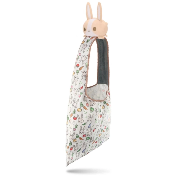 Plushie Tote Bag Light Brown Bunny/Bunnies & Veggies