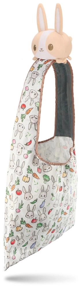 Plushie Tote Bag Light Brown Bunny/Bunnies & Veggies