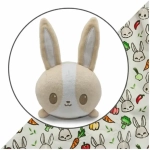 Plushie Tote Bag Light Brown Bunny/Bunnies & Veggies