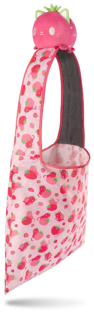 Plushie Tote Bag Pink Strawberry Cat