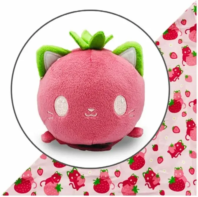 Plushie Tote Bag Pink Strawberry Cat