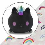 Plushie Tote Bag Black Unicorn/Rainbows