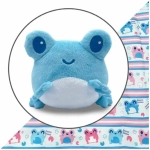 Plushie Tote Bag Blue Frog/Transgender Pride