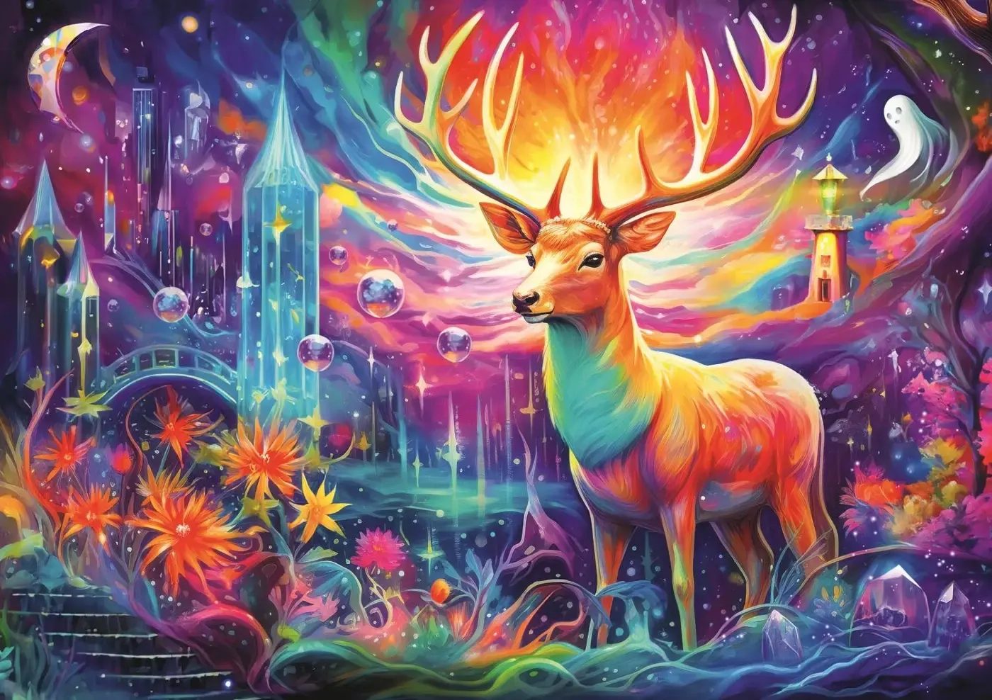 Traumlandschaften Mystischer Hirsch