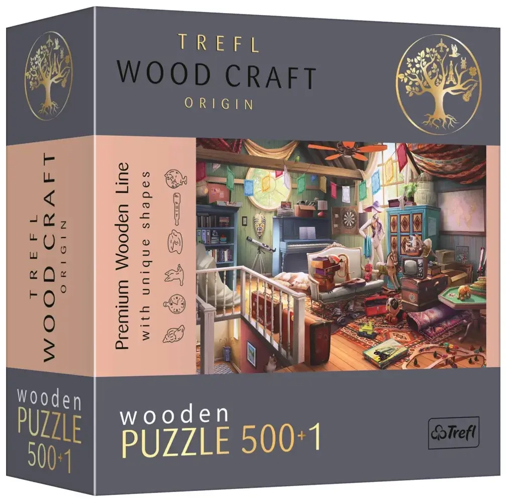 Holzpuzzle - Schätze auf dem Dachboden