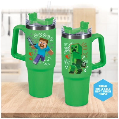 Minecraft Green 900ml Multiway Travel Cup Straw