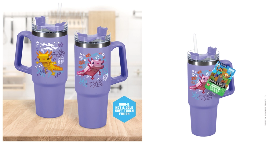 Minecraft Purple 900ml Multiway Travel Straw Cup