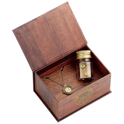 Gift box necklace and earrings time turner
