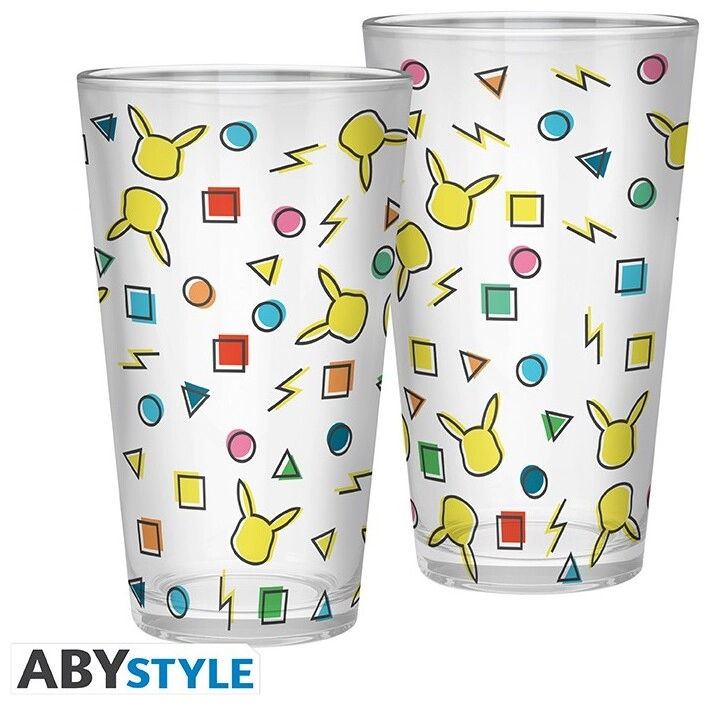POKEMON - Large Glass - 400ml - Pikachu pattern