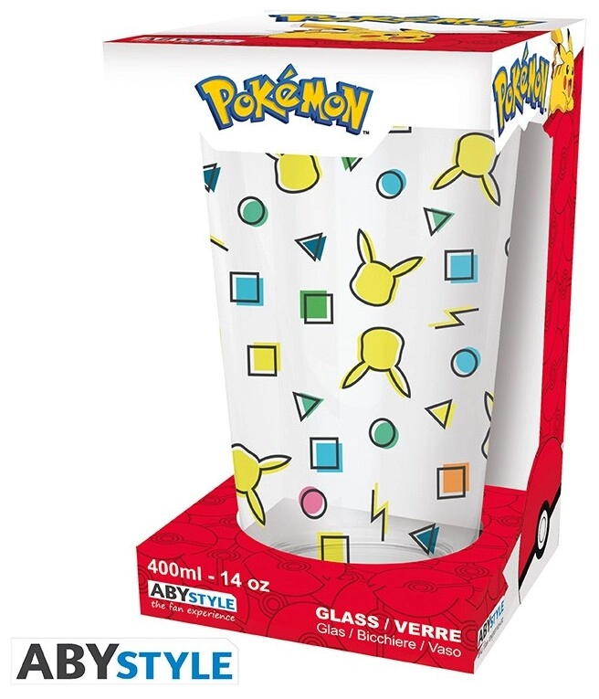 POKEMON - Large Glass - 400ml - Pikachu pattern