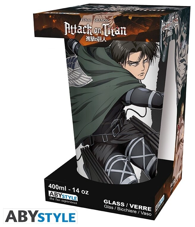 ATTACK ON TITAN - Large Glass - 400ml - Levi S4
